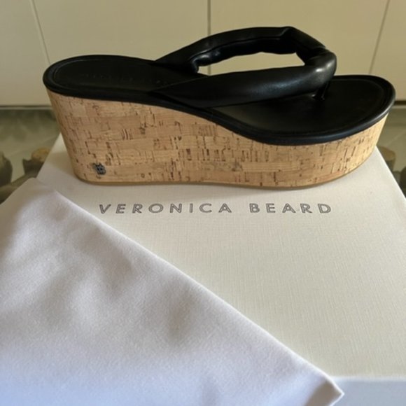 Buy Veronica Beard Geno Puffy Thong Wedge Sandals At 37% Off | Editorialist